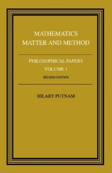 Philosophical Papers, Volume 1: Mathematics, Matter and Method