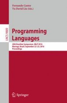 Programming Languages: 20th Brazilian Symposium, SBLP 2016, Maringá, Brazil, September 22-23, 2016, Proceedings