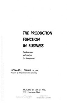 The production function in business: fundamentals and analysis for management
