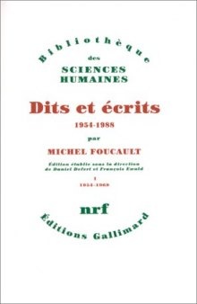 Dits et ecrits: 1954-1988. I: 1954-1969