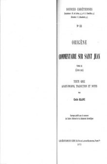 Origène : Commentaire sur saint Jean, Livre XIII, tome III