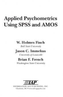Applied Psychometrics using SPSS and Amos