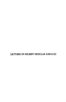 Lectures on Hilbert Modular Surfaces