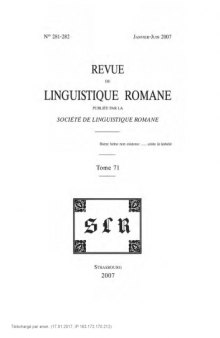 Revue de linguistique romane