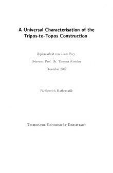 A Universal Characterisation of the Tripos-to-Topos Construction [thesis]