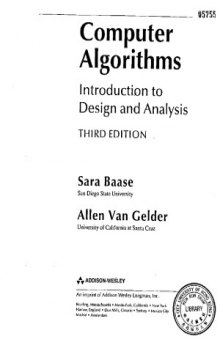 Computer Algorithms.  Introduction to Design and Analysis