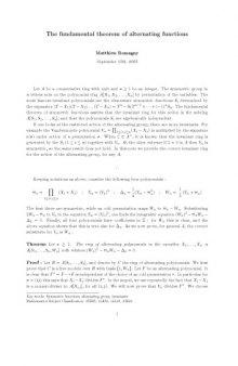 The fundamental theorem of alternating functions