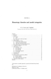 Homotopy theories and model categories [From: Handbook of algebraic topology, I. M. James (ed.)]