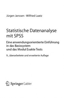 Statistische Datenanalyse mit SPSS