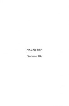 Magnetism, Vol. 2A: Statistical Models, Magnetic Symmetry, Hyperfine Interactions, and Metals