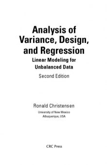 Analysis of Variance Design and Regression Linear Modeling for Unbalanced Data