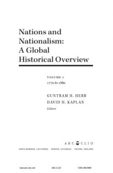 Nations and Nationalism [4 volumes]  A Global Historical Overview