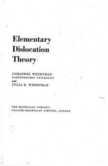 Elementary Dislocation Theory