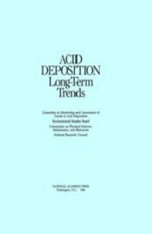 Acid Deposition : Long-Term Trends.