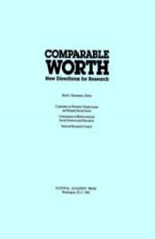 Comparable worth : new directions for research