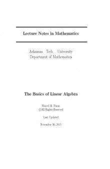 The Basics of Linear Algebra