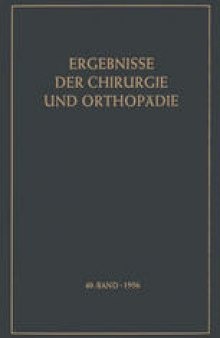 Ergebnisse der Chirurgie und Orthopädie