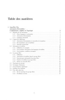 Automates Réversibles : Combinatoire, Algèbre et Topologie