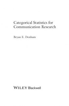 Categorical Statistics for Communication Research