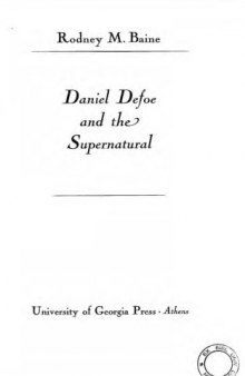 Daniel Defoe and the Supernatural