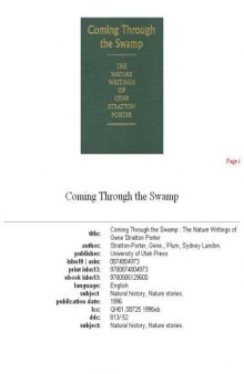 Coming through the swamp: the nature writings of Gene Stratton Porter