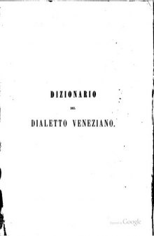 Dizionario del dialetto veneziano