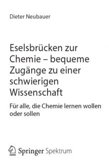 Eselsbrücken zur Chemie - bequeme Zugänge zu einer schwierigen Wissenschaft