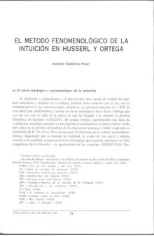 El método fenomenológico de la intuición en Husserl y Ortega
