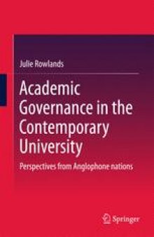 Academic Governance in the Contemporary University: Perspectives from Anglophone nations