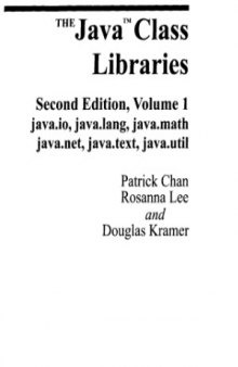 The Java Class Libraries. Volume 1