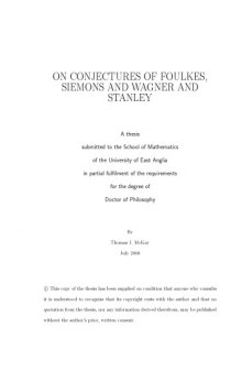 On conjectures of Foulkes, Siemons and Wagner and Stanley