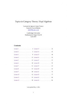 Topics in Category Theory: Hopf Algebras Lectures