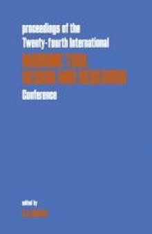Proceedings of the Twenty-Fourth International Machine Tool Design and Research Conference