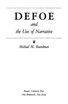 Defoe and the uses of narrative