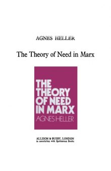 Theory of Need in Marx