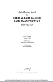 Student Solutions Manual for Stewart’s Single Variable Calculus: Early Transcendentals, 8th Edition