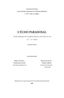 L’écho paraxodal : étude stylistique de la répétition dans les récits brefs en vers XIIe-XIVe siècles[thesis]