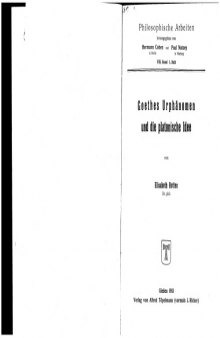 Goethes Urphänomen und die platonische Idee