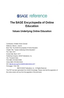 Values Underlying Online Education