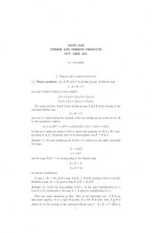 Math 231B: Tensor and torsion products, Oct. 23rd, 2011