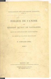 Folque de Candie von Herbert le Duc de Danmartin nach den festländischen Handschriften