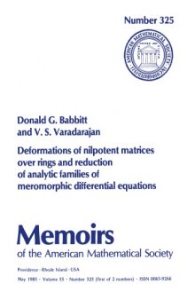 Deformations of nilpotent matrices over rings and reduction of analytic families of meromorphic...