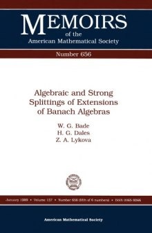 Algebraic and Strong Splittings of Extensions of Banach Algebras