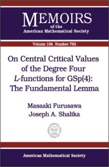 On Central Critical Values of the Degree Four L-functions for Gsp4: The Fundamental Lemma