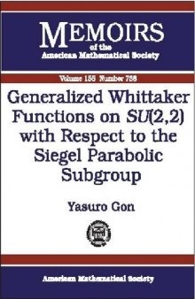 Generalized Whittaker Functions on SU(2_2)_with_respect_to_the_Siegel_parabolic_subgroup