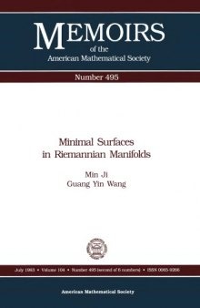 Minimal Surfaces in Riemannian Manifolds