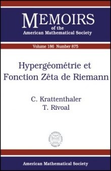 Hypergeometrie Et Fonction Zeta De Riemann