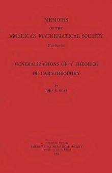 Generalizations of a Theorem of Caratheodory