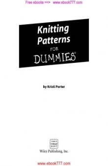 Knitting Patterns For Dummies