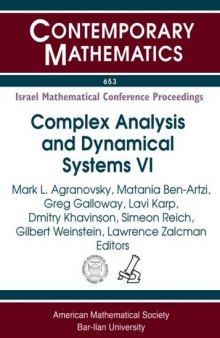 Complex Analysis and Dynamical Systems VI: PDE, Differential Geometry, Radon Transform: Sixth International Conference on Complex Analysis and ... Shoikhet on th